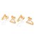 KIT BRINCOS TRIANGULAR FOLHEADO A OURO ROMMANEL 527649 - Imagem 2