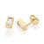 BRINCO SOLITÁRIO FOLHEADO A OURO RETANGULAR COM ZIRCÔNIA. MED 0,7CM ROMMANEL 527641 - Imagem 1