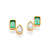 BRINCO DUPLO FOLHEADO A OURO COM ZIRCÔNIA BRANCO COM VERDE. MED 1,30CM ROMMANEL 527630 - Imagem 2