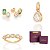 CONJUNTO GOTA BRINCOS + PINGENTE + ANEL FOLHEADO A OURO + EMBALAGEM EXCLUSIVA ROMMANEL - Imagem 1