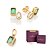 CONJUNTO ZIRCÔNIAS VERDE BRINCOS + PINGENTE FOLHEADO A OURO + EMBALAGEM EXCLUSIVA ROMMANEL - Imagem 1