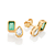 CONJUNTO ZIRCÔNIAS VERDE BRINCOS + PINGENTE FOLHEADO A OURO + EMBALAGEM EXCLUSIVA ROMMANEL - Imagem 3