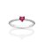 ANEL SOLITÁRIO PRATA 925 COM ZIRCÔNIA CORAÇÃO ROSA ROMMANEL 810418 - Imagem 1