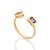 ANEL SKINNY FOLHEADO A OURO COM ZIRCÔNIAS COLORIDAS ROMMANEL 513666 - Imagem 2
