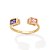 ANEL SKINNY FOLHEADO A OURO COM ZIRCÔNIAS COLORIDAS ROMMANEL 513666 - Imagem 1