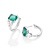 CONJUNTO ZIRCÔNIA VERDE ANEL + ARGOLA PRATA 925 + EMBALAGEM EXCLUSIVA ROMMANEL - Imagem 2