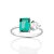 CONJUNTO ZIRCÔNIA VERDE ANEL + ARGOLA PRATA 925 + EMBALAGEM EXCLUSIVA ROMMANEL - Imagem 4