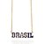 GARGANTILHA FOLHEADO A OURO COM PINGENTE BRASIL COM APLICAÇÃO DE RESINA COLORIDO. MED 55CM ROMMANEL 532666 - Imagem 7