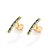BRINCO PALITO FOLHEADO A OURO COM ZIRCÔNIAS VERDE E AZUL. MED 1,3CM ROMMANEL 527658 - Imagem 2