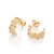 ARGOLA TEXTURIZADA FOLHEADO A OURO FORMATO SIANINHA. MED 1,3CM ROMMANEL 527663 - Imagem 2