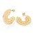 ARGOLA JUNINA FOLHEADO A OURO COM DETALHES VAZADOS. MED 3CM DE DIÂMETRO ROMMANEL 527660 - Imagem 2