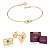 CONJUNTO BRASIL BRINCOS + PULSEIRA FOLHEADO A OURO + EMBALAGEM EXCLUSIVA ROMMANEL - Imagem 1