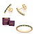 CONJUNTO ZIRCÔNIAS COLORIDAS ANEL + BRINCOS FOLHEADO A OURO + EMBALAGEM EXCLUSIVA ROMMANEL - Imagem 1
