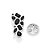 BROCHE MASCULINO PRATA 925 COM ZIRCÔNIAS PRETO. MED 2,3CM ROMMANEL 840350 - Imagem 2