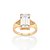 ANEL FOLHEADO A OURO COM CRISTAL RETANGULAR E ZIRCÔNIAS ROMMANEL 513619 - Imagem 1