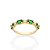 ANEL SKINNY FOLHEADO A OURO COM ZIRCÔNIAS E CRISTAIS VERDE ROMMANEL 513621 - Imagem 1