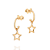 ARGOLA FOLHEADO A OURO COM ESTRELA VAZADA. MED 2,10CM ROMMANEL 527567 - Imagem 1