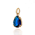 PINGENTE SOLITÁRIO FOLHEADO A OURO GOTA COM CRISTAL AZUL ROMMANEL 542994 - Imagem 1