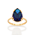ANEL SOLITÁRIO FOLHEADO A OURO GOTA COM CRISTAL AZUL ROMMANEL 513678 - Imagem 2