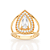MAXI ANEL GOTA FOLHEADO A OURO COM ZIRCÔNIAS ROMMANEL 513676 - Imagem 1
