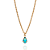 CONJUNTO GOTA AZUL CLARO GARGANTILHA 42CM + BRINCOS FOLHEADO A OURO + EMBALAGEM ROMMANEL - Imagem 2