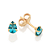 CONJUNTO GOTA AZUL CLARO GARGANTILHA 42CM + BRINCOS FOLHEADO A OURO + EMBALAGEM ROMMANEL - Imagem 4