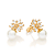 BRINCO FLOR FOLHEADO A OURO PÉROLA COM ZIRCÔNIAS. MED 1,30CM ROMMANEL 527670 - Imagem 1