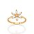 CONJUNTO FLOR ANEL + BRINCO COM ZIRCÔNIAS FOLHEADO A OURO + EMBALAGEM ROMMANEL - Imagem 4