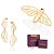 CONJUNTO ASAS DE BORBOLETA MAXI ANEL + BRINCO PÊNDULO FOLHEADO A OURO + EMBALAGEM ROMMANEL - Imagem 1