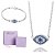 CONJUNTO OLHO GREGO PRATA 925 GARGANTILHA 45CM + BRACELETE + EMBALAGEM ROMMANEL - Imagem 1
