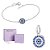 CONJUNTO OLHO GREGRO PRATA 925 PULSEIRA 18CM + PINGENTE + EMBALAGEM ROMMANEL - Imagem 1