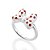ANEL SKINNY PRATA 925 LAÇO DA MINNIE COM ZIRCÔNIAS VERMELHO ROMMANEL 810439 - Imagem 2