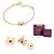 CONJUNTO FOLHEADO A OURO LAÇO DA MINNIE PULSEIRA 14CM + BRINCO INFANTIL + EMBALAGEM ROMMANEL - Imagem 1