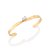 BRACELETE ARO TORCIDO FOLHEADO A OURO COM ZIRCÔNIA NAVETE. MED 6CM DE DIÂMETRO ROMMANEL 552274 - Imagem 1