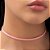 GARGANTILHA CHOKER FOLHEADO A OURO COURO SINTÉTICO ROSA. MED 42CM ROMMANEL 532711 - Imagem 3