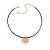 CHOKER ESTRELA FOLHEADO A OURO DE COURO SINTÉTICO COM ZIRCÔNIAS. MED 45CM ROMMANEL 532706 - Imagem 1
