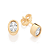BRINCO SOLITÁRIO OVAL FOLHEADO A OURO COM ZIRCÔNIAS. MED 0.70CM ROMMANEL 527734 - Imagem 1