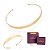 CONJUNTO ARO LISO FOLHEADO A OURO GARGANTILHA CHOKER + BRACELETE + EMBALAGEM ROMMANEL - Imagem 1