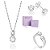 CONJUNTO SOLITÁRIO FLOR PRATA 925 ANEL + BRINCO + GARGANTILHA + EMBALAGEM ROMMANEL - Imagem 1