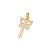 PINGENTE FOLHEADO A OURO CHAVE NO FORMATO DE BORBOLETA. MED 2,0CM ROMMANEL 542356 - Imagem 1