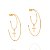 ARGOLA FOLHEADO A OURO ARO DUPLO COM CRUZ. MED 4,70CM ROMMANEL 526482 - Imagem 1