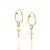 ARGOLA FOLHEADO A OURO COM CRUZ PENDURADA. MED 3CM ROMMANEL 520404 - Imagem 1