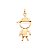 PINGENTE FOLHEADO A OURO MENINO COM BONÉ E BOLA. MED 2,9CM ROMMANEL 541263 - Imagem 1