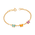 PULSEIRA INFANTIL FOLHEADO A OURO COM BORBOLETAS COLORIDAS. MED 14CM ROMMANEL 550680 - Imagem 1