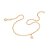 TORNOZELEIRA FOLHEADO A OURO BORBOLETA COM APLIQUE DE RHODIUM. MED 28CM ROMMANEL 550604 - Imagem 1