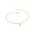 TORNOZELEIRA FOLHEADO A OURO BORBOLETA E APLIQUE DE RHODIUM. MED 25CM ROMMANEL 550201 - Imagem 2