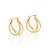 ARGOLA DUPLA FOLHEADO A OURO COM DETALHES VAZADOS. MED 2,4CM ROMMANEL 520981 - Imagem 1