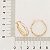 ARGOLA FOLHEADO A OURO COM LATERAIS ONDULADAS E APLICAÇÃO DE RHODIUM. MED 2,6CM ROMMANEL 520387 - Imagem 2