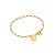 PULSEIRA FOLHEADO A OURO ELO PORTUQUÊS COM BERLOQUE GLOBO VAZADO. MED 20CM ROMMANEL 550853 - Imagem 1
