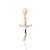 PINGENTE MASCULINO FOLHEADO A OURO CRUZ COM CRISTO ESTILIZADO EM RHODIUM. MED 3,4CM ROMMANEL 540328 - Imagem 1